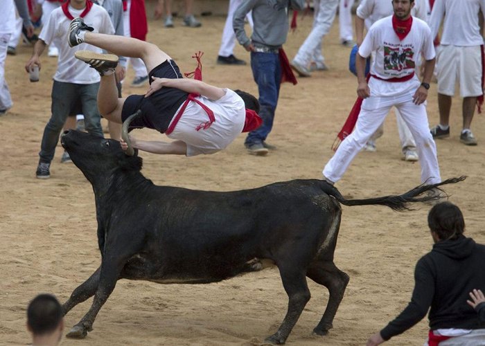 Bull Ring Pamplona Pamplona Running of the Bulls 2014: Briton critically injured in ... photo