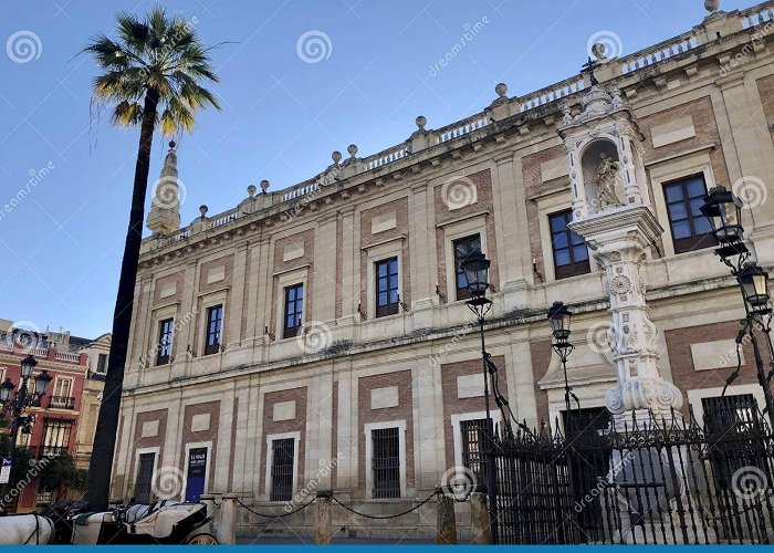 Archivo de Indias Seville, Spain - 2019: the Indian Archives Building in Seville, an ... photo