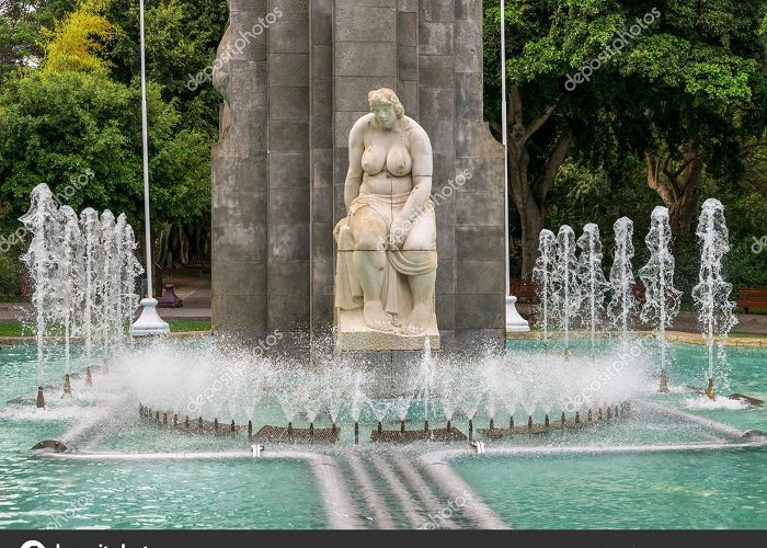 Parque Garcia Sanabria A naked woman sculpture in the middle of the fountain water jets ... photo