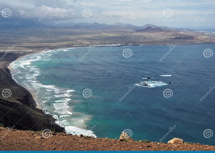 playa de famara Playa De Famara from a Viewpoint Near Haria, Lanzarote Stock Photo ... photo