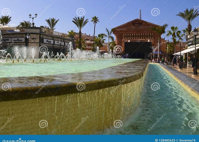 Safari Shopping Centre Las Americas,Tenerife,Spain - July 25, 2018:View on Fontain Near ... photo